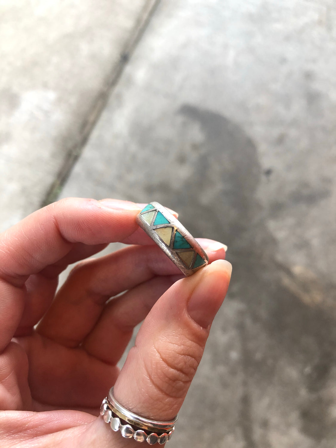Turquoise & Pearl Inlay Band