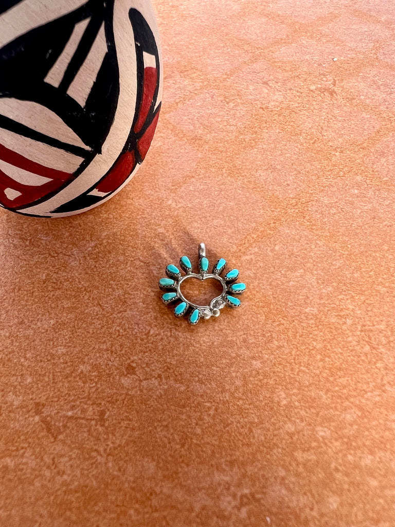 Unique Turquoise Needlepoint Pendant