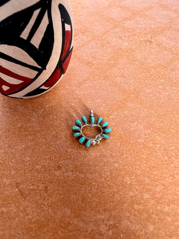 Unique Turquoise Needlepoint Pendant