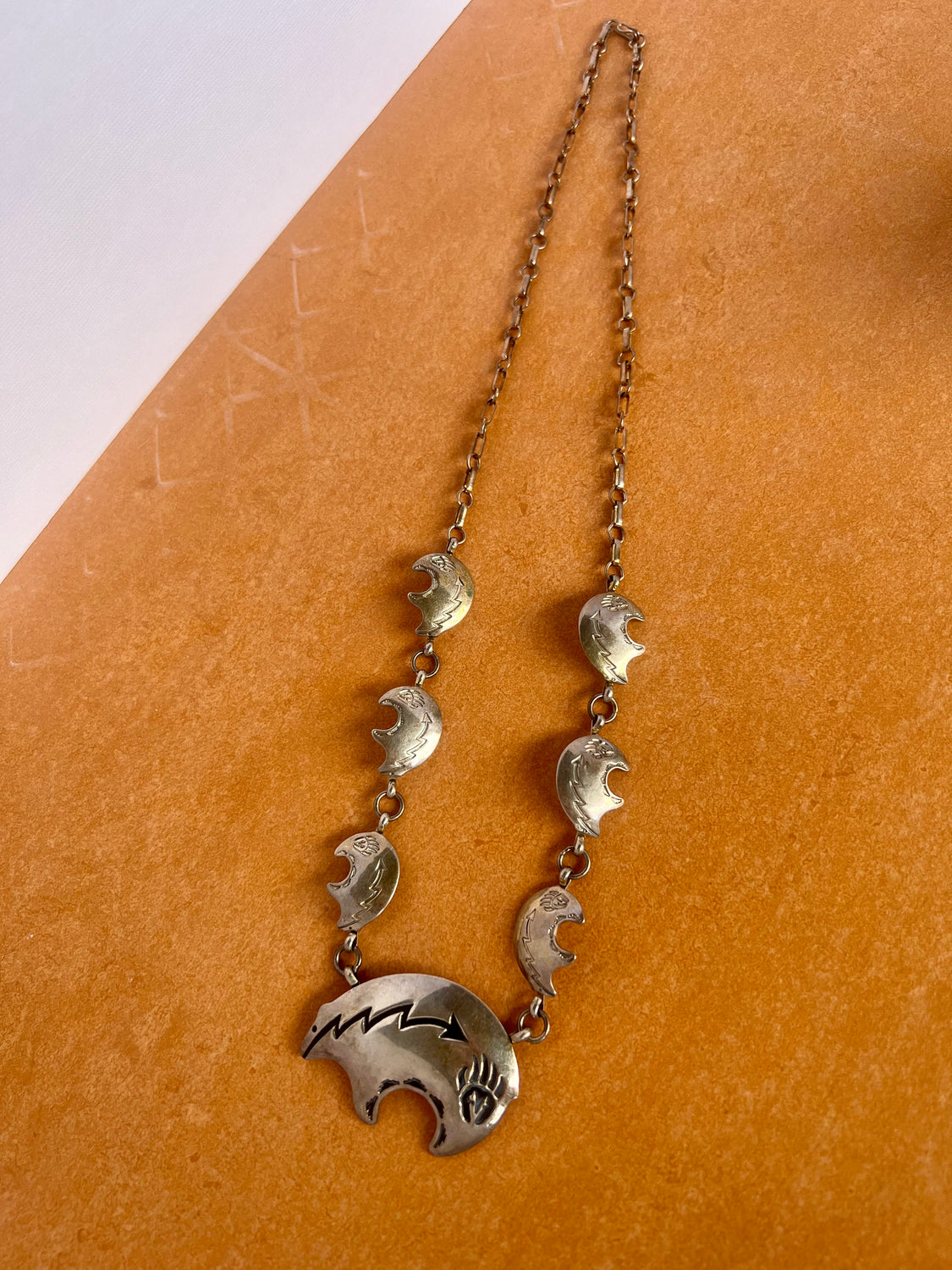 Sterling Native American Bear Necklace