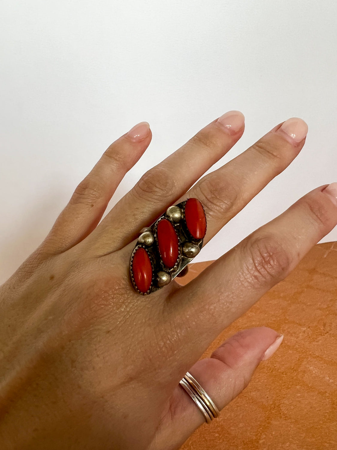 Vintage Coral Ring | Size 7
